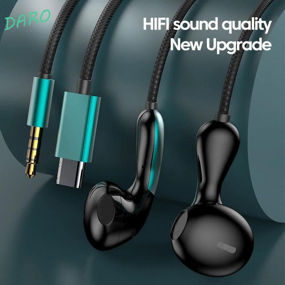 Fones De Ouvido Com Fio Darao , Fone Estéreo Hifi Redução De Ruído Intra-Auricular , Microfone HD Elegante Tipo C E De 3