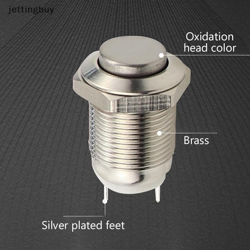 Interruptor De Botão De Metal 12 MM , Reinicialização Automática , Parada De Partida , Cabeça Alta Redonda , Normalmente