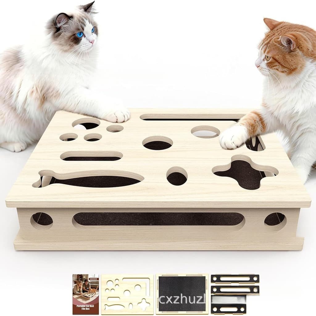 Caixa de Arranhar Quadrada Divertida para Gatos, Caixa de Jogo para Provocar Gatos, Brinquedo de Auto-Entretenimentopara