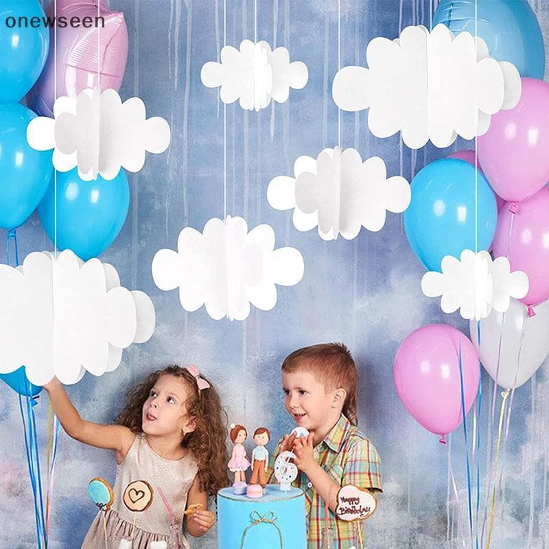16 Pçs Decorações De Nuvem 3D Nuvens Penduradas Brancas Para Teto Festa Ornamentos Pendurado Decoração De