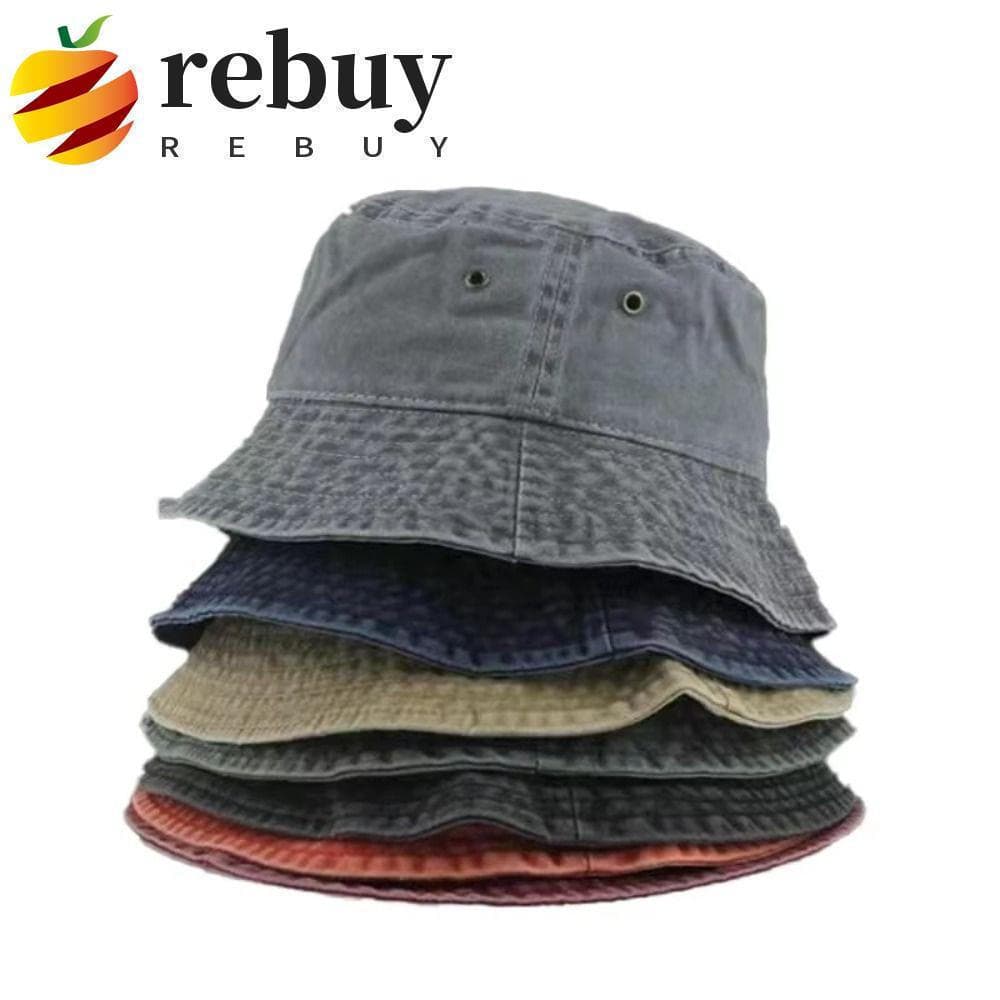REBUY1 Boné de Denim Lavado, Chapéu de Viagem com Aba Larga para Pesca, Escalada e Caminhada de Adolescentes SDU7