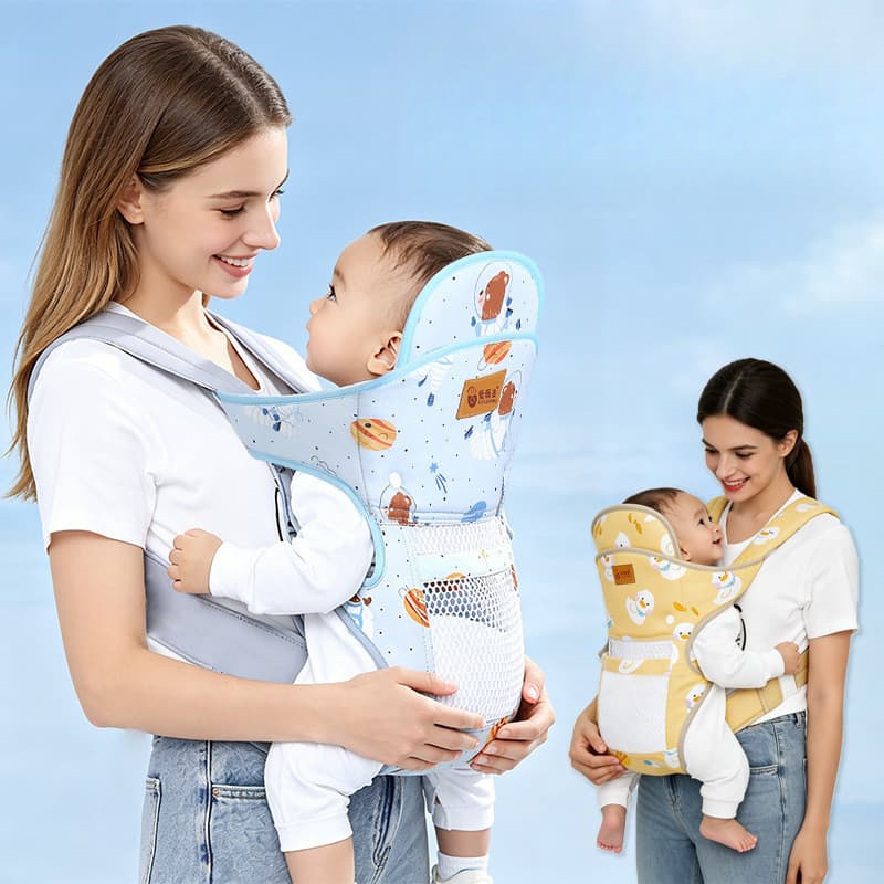 Porta-bebê multifuncional, respirável, adequado para transporte frontal, traseiro e lateral, adequado para todas as esta