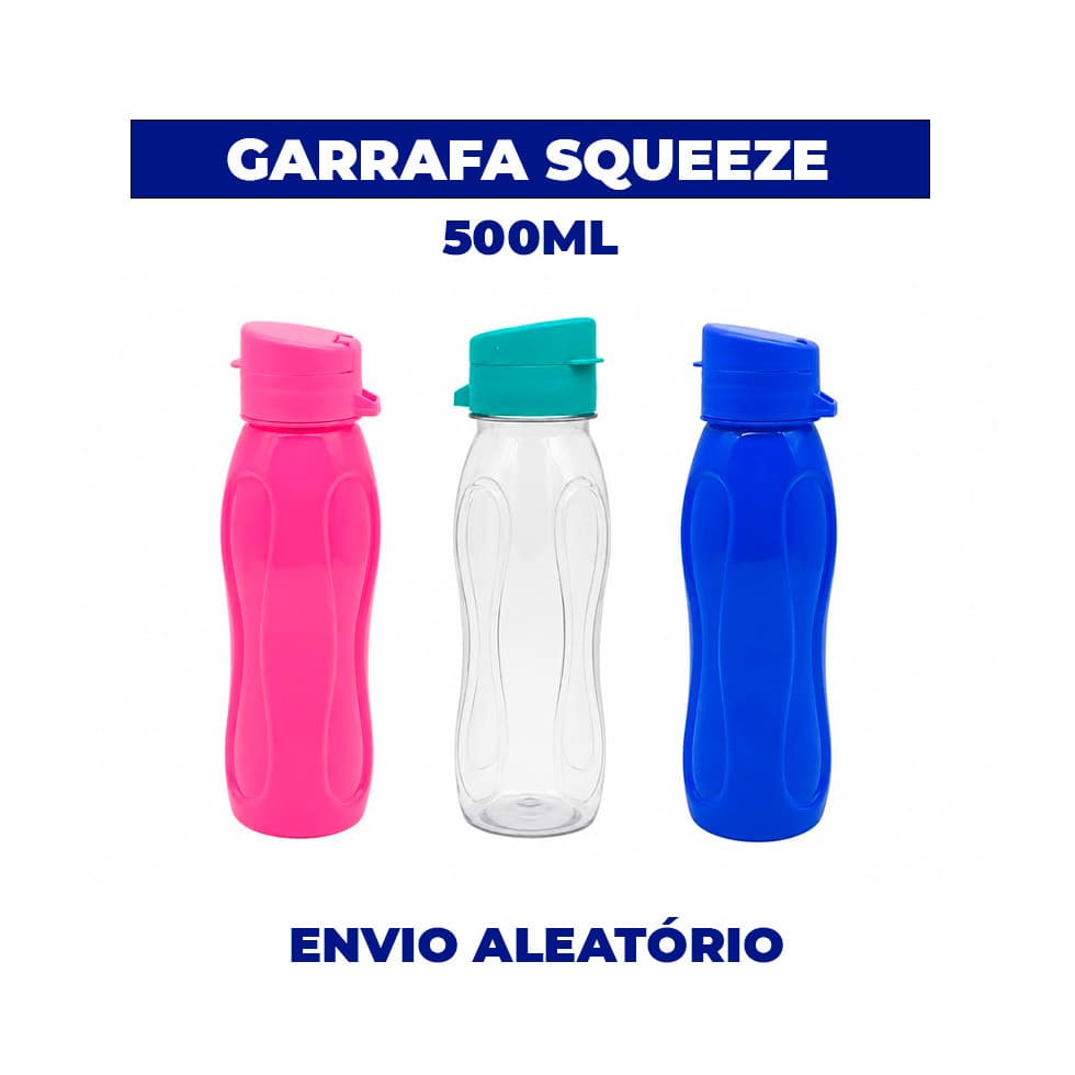 Garrafa Squeeze Fênix Sport 500ml | Tampa Flip Top | Cores Sortidas