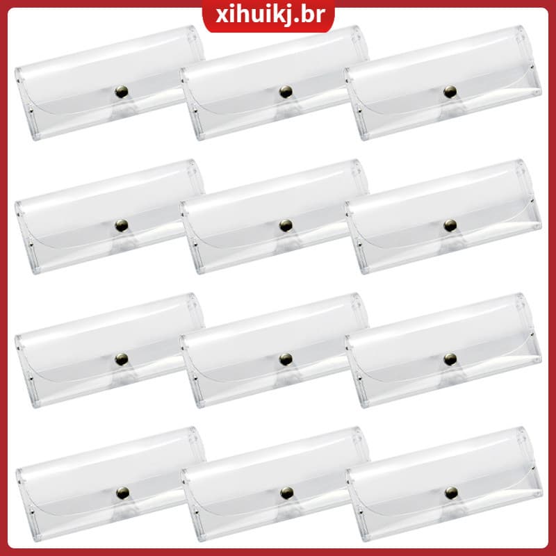 👓 12Peças Estojo Para Óculos Feminino Transparente Em PVC