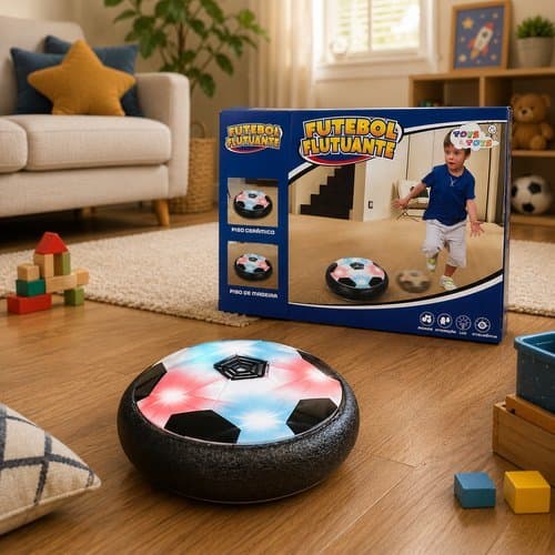 Bola Futebol Infantil Flutuante Luzes Musica Brinquedo Educativo Portatil