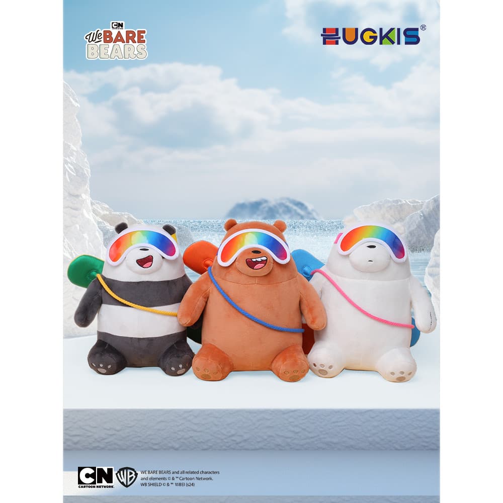 Vamos nus urso inverno esqui brinquedo de pelúcia boneca bonito legal urso boneca decoração menina presente de aniversár