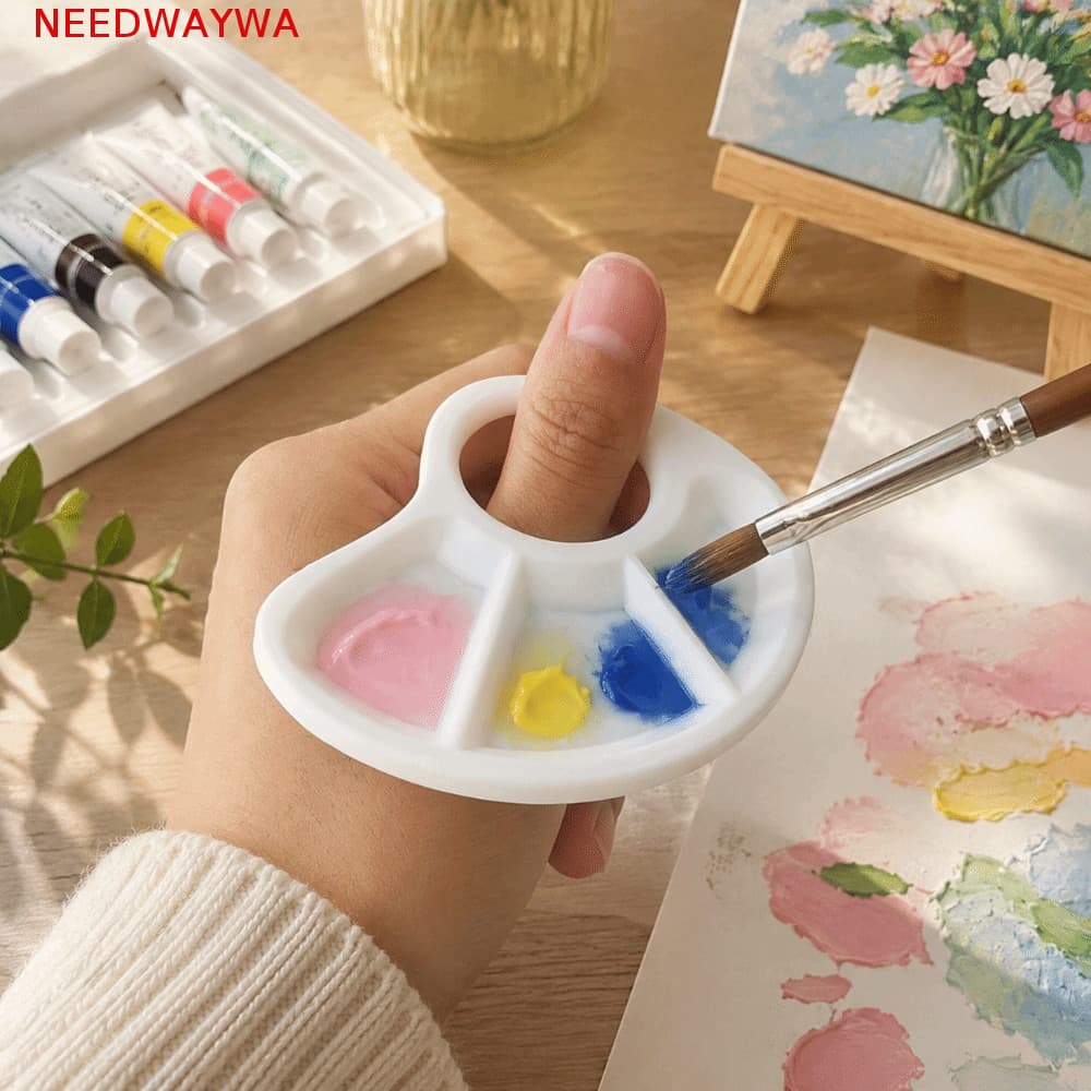 Paleta De Pintura De Polegar NEEDWAYWA , Cores Leve Impressa Em 3D , Bandeja Portátil Fácil De Limpar