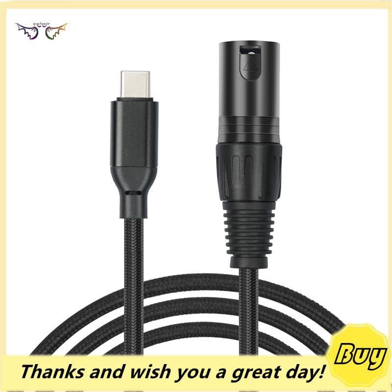 Cabo USB C Para XLR Macho Conversor Adaptador Estéreo