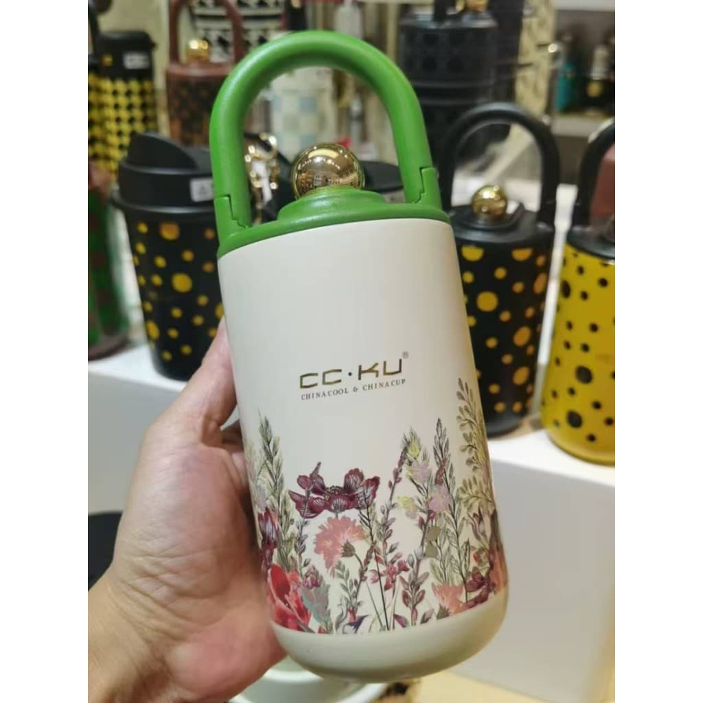 Xiaoxiangfeng grupo de flores brocado Cluster copo térmico pequeno portátil copo de água masculino estudante High-End pa