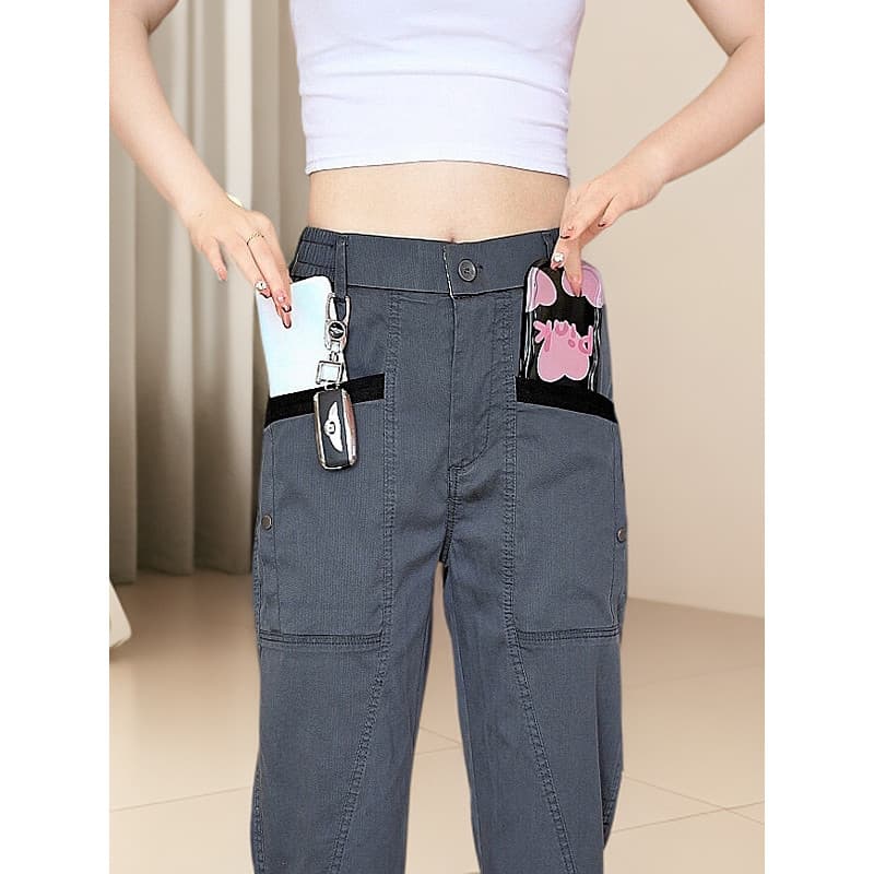 LAIYUEHUI/LAYUEHUI Primavera Verão Preferencial Quatro Bolsos Trendy Zipper Calças Casuais Masculinas All-Match Calças C