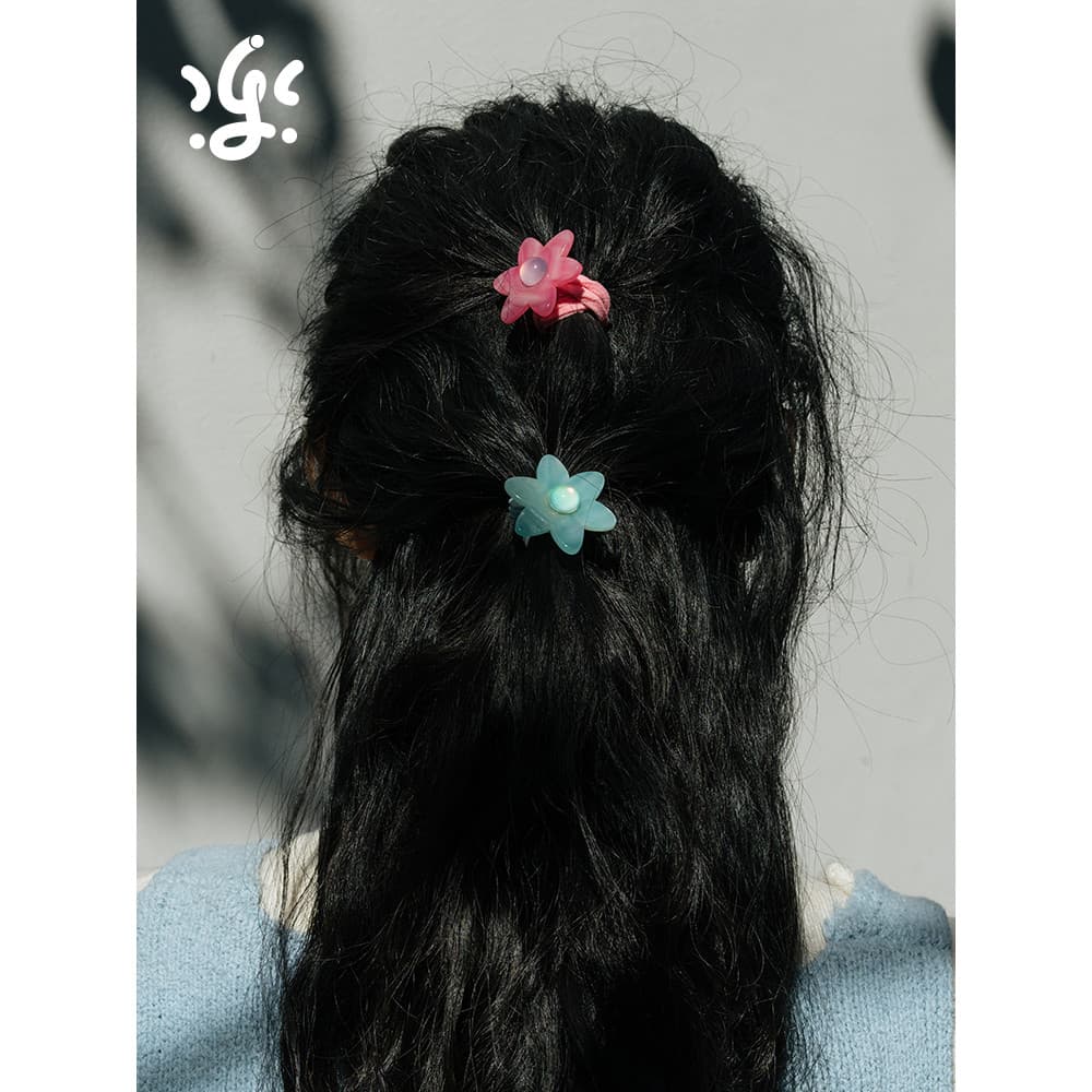 Antigo gugu flor padrão bandana acetato corda de cabelo primavera dopamina meninas alta elástica acessórios para o cabel