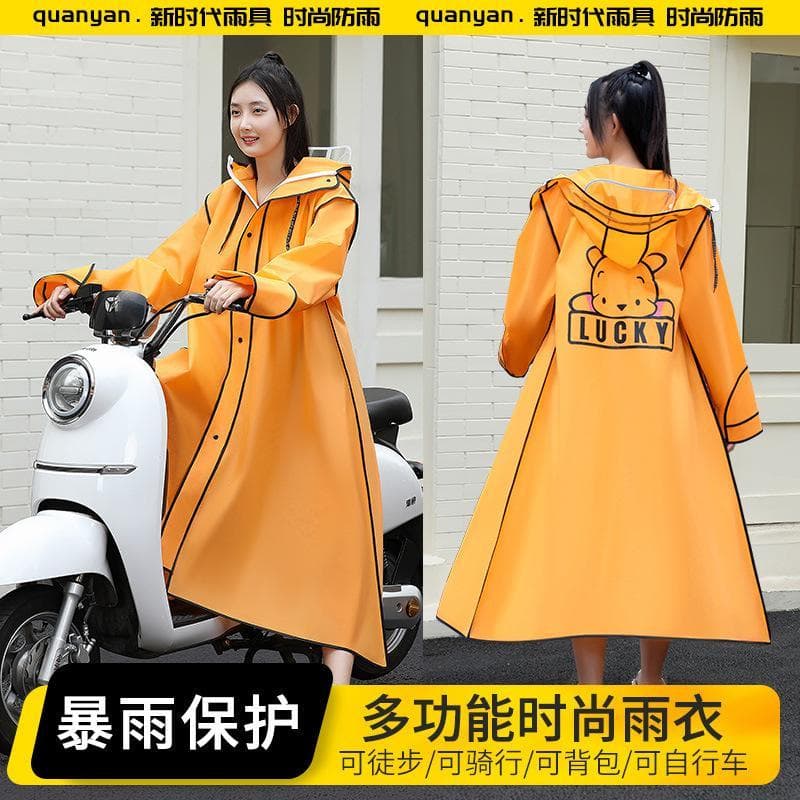 Capa de chuva feminina longa corpo inteiro à prova de chuva 2025 novo estilo bateria elétrica carro único conjunto adult