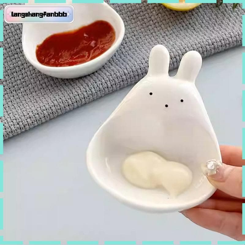 [LANGB] Pratos Em Forma De Coelho De Ganso De Plástico Fofos Mini Tigelas De Creme Design Adorável Talheres Para Chá Da