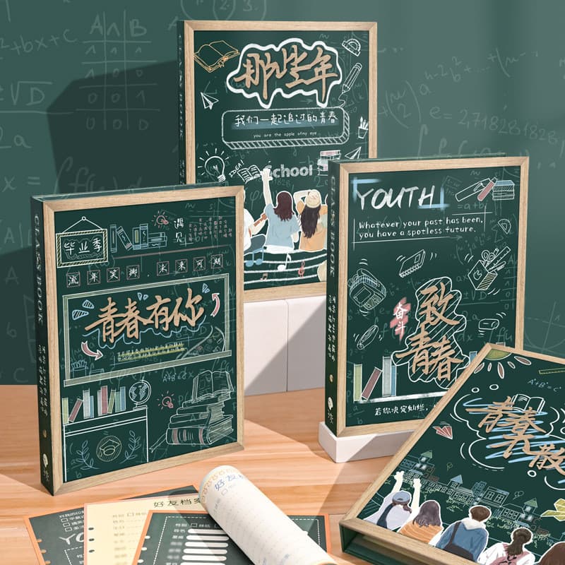 Livro de registro de aulas estilo quadro negro para livro de memórias de formatura de alunos do sexto ano do ensino fund