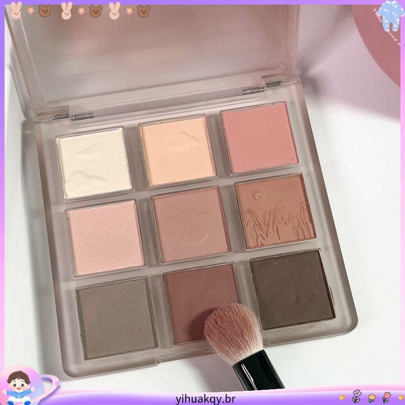 Aveia nove cores sombra leite chá bandeja baixa saturação de longa duração terra fosco alto brilho Blush contorno tudo-e