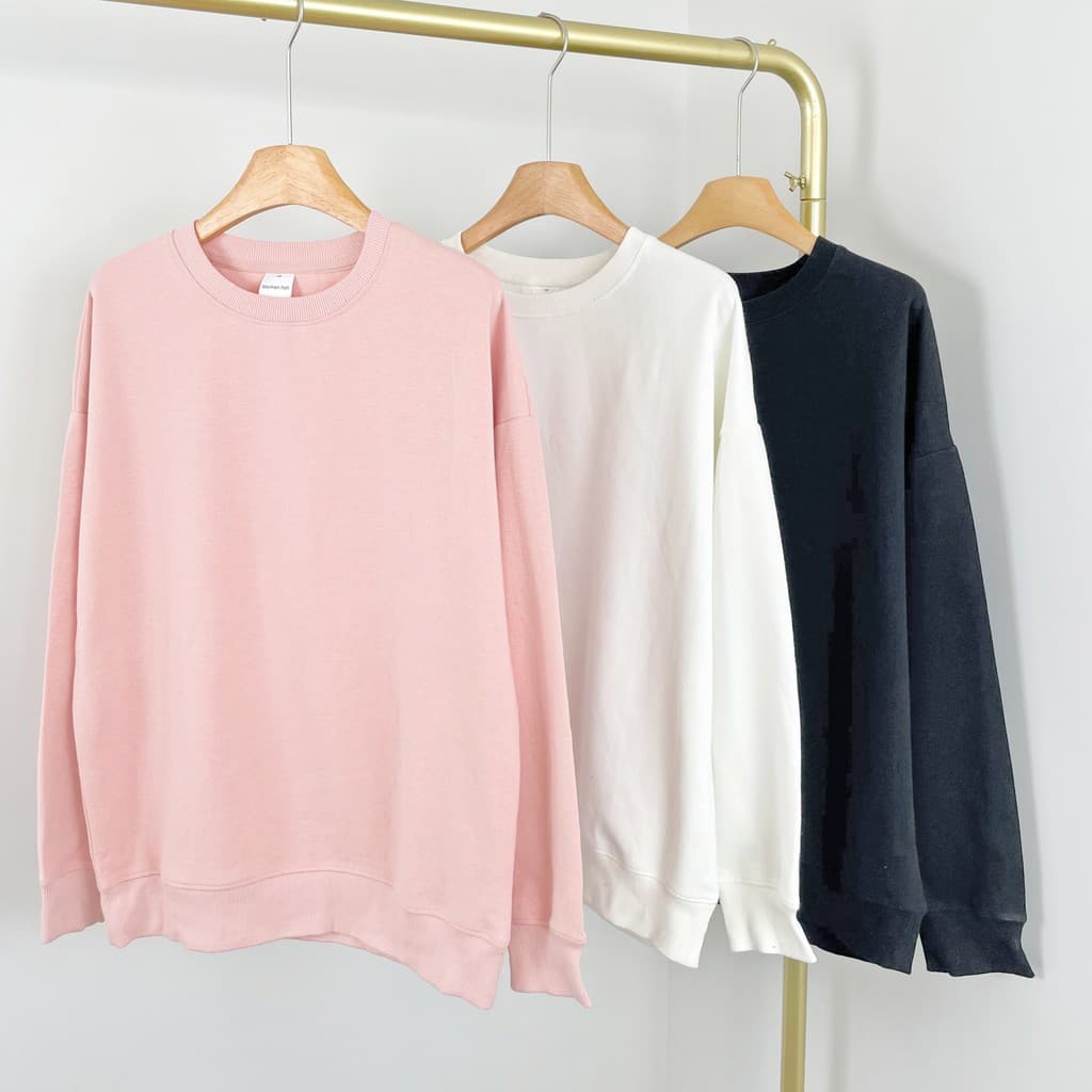 E7052 outono novo estilo feminino simples versão líquida solto moletom estudante All-Match Casual ombro colapso pulôver
