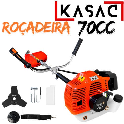 ROÇADEIRA LATERAL A GASOLINA APARADOR DE GRAMA 70CC KASAC FORCE