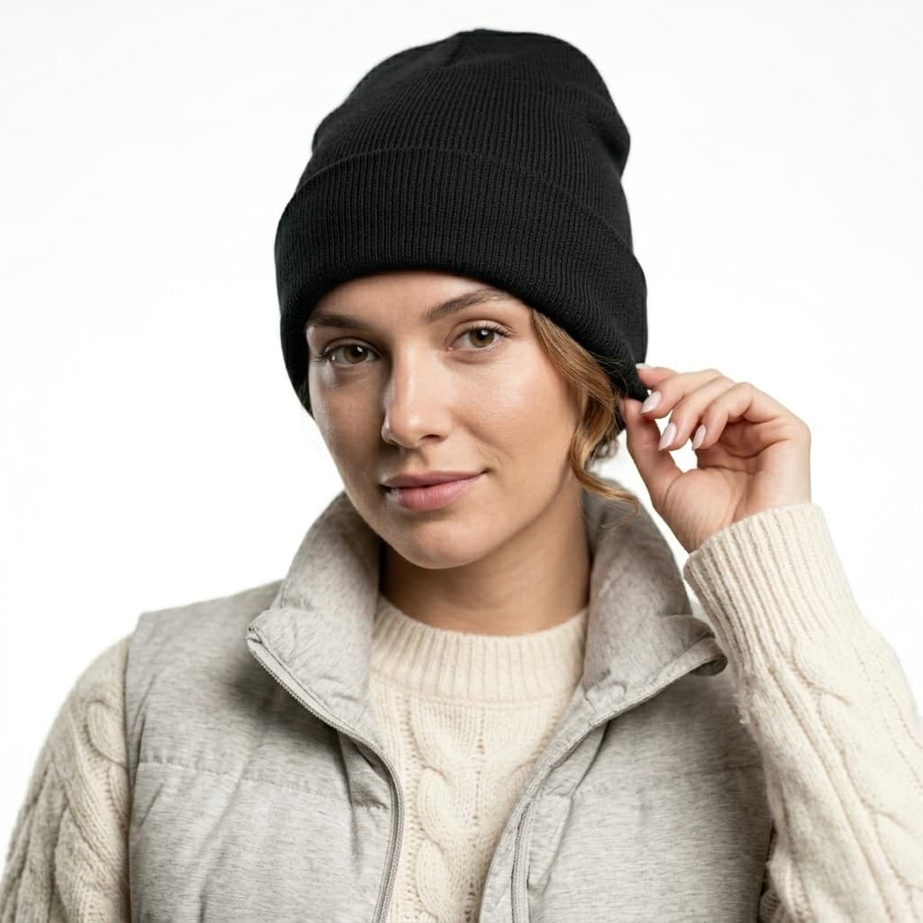Touca Gorro Térmico Unissex Preto Malha Macia para Frio Inverno TC-250
