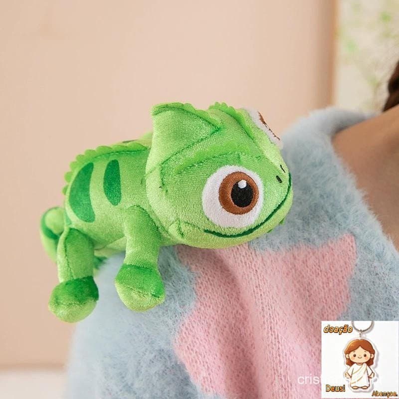 Brinquedo de Pelúcia Pascal Rapunzel Camaleão de 17cm, Boneco Kawaii para Decoração, para Meninos e Meninas