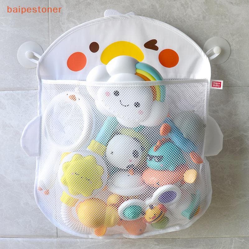 [baipestoner] Organizador De Brinquedos De Banho Para Bebês , Rede De Malha Crianças De Secagem Rápida Bolsa Armazenamen