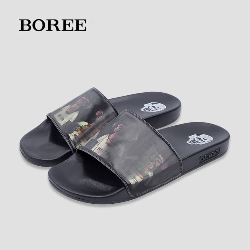 Baoren chinelos masculinos verão novo estilo sandálias de uso ao ar livre 3D macaco influenciador na moda Flip-Flops Ant