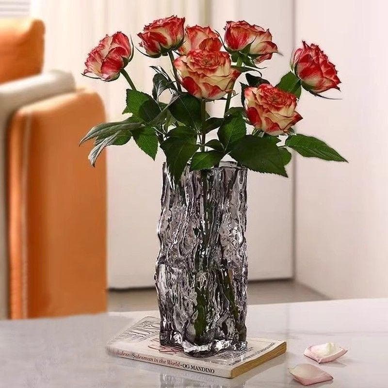 Vaso de vidro decoração sala de estar arranjo de flores High-End hidropônico transparente cultura de água piso de crista