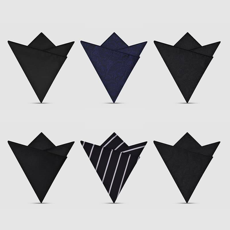 Homens terno bolso pequeno quadrado bolso de casamento quadrado terno lenço preto azul padrão acessórios lenço de peito