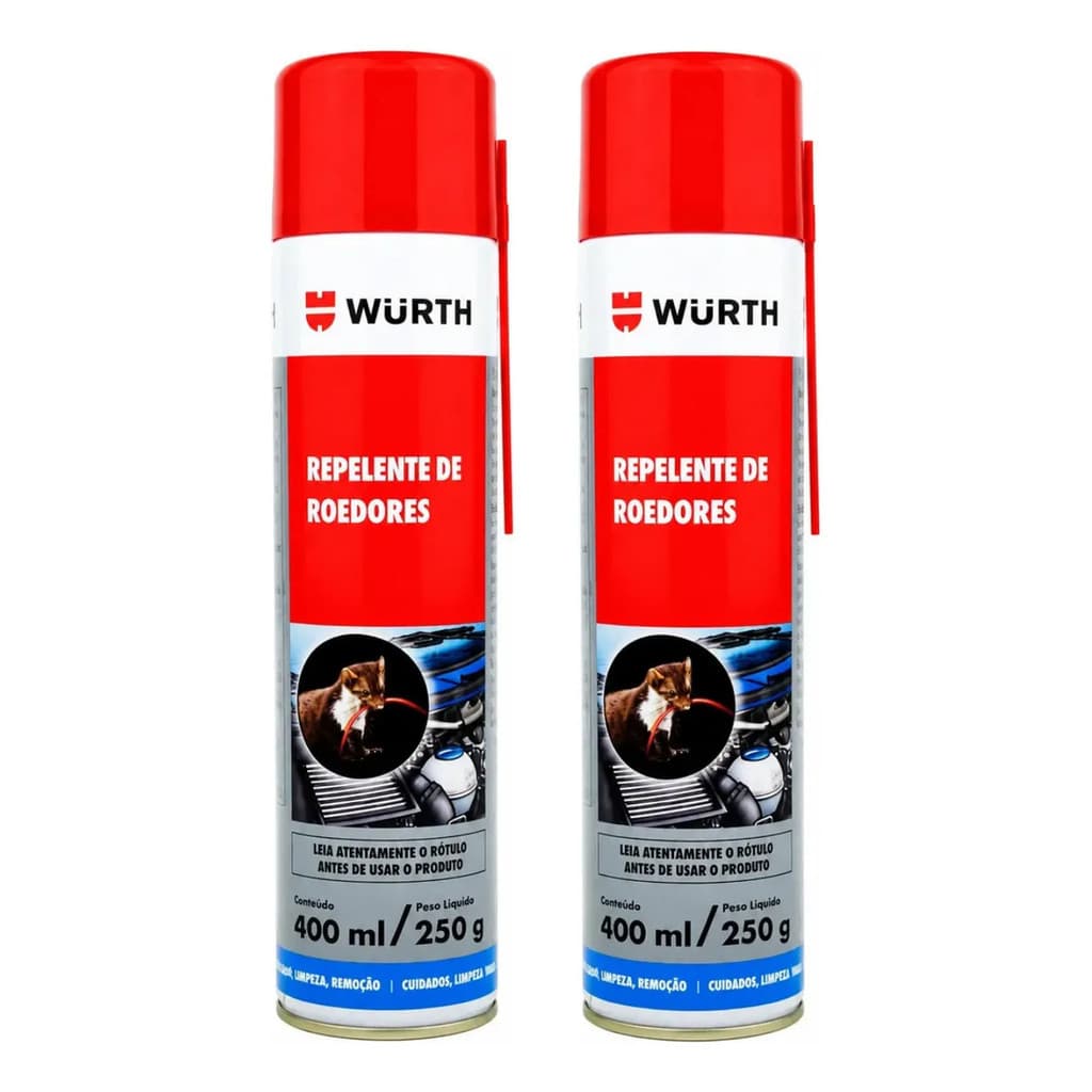 2 Repelente De Roedor Protetor Fiação Automotivo 400ml Würth