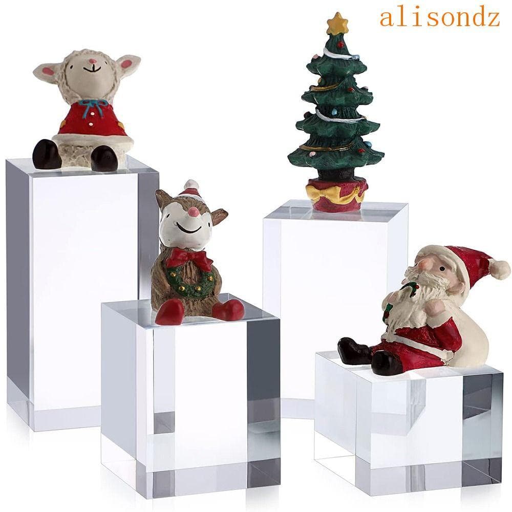 ALISOND1 Suportes De Riser Para Exibição De Joias , Bloco De Suporte De Cubo Acrílico De Cristal K9 Polido , Estereoscóp