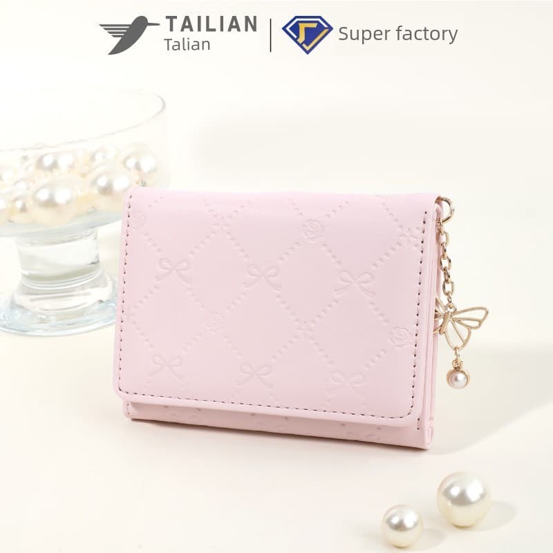 carteira carteira feminina Doce carteira feminina estilo curto moda impressa moeda bolsa feminina Tri-fold titular do ca