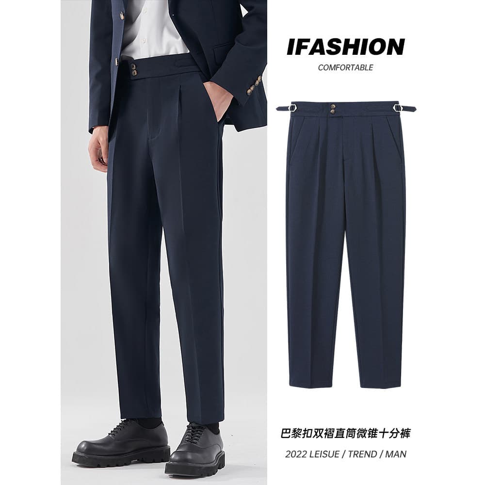 Calças masculinas de negócios Formal Wear britânico nápoles calças masculinas primavera outono versão coreana magro-ajus