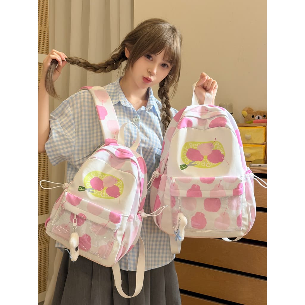 Novo produto dopamina mochila feminina de alto valor viagem pequena mochila feminina impressa saco de escola menina grau