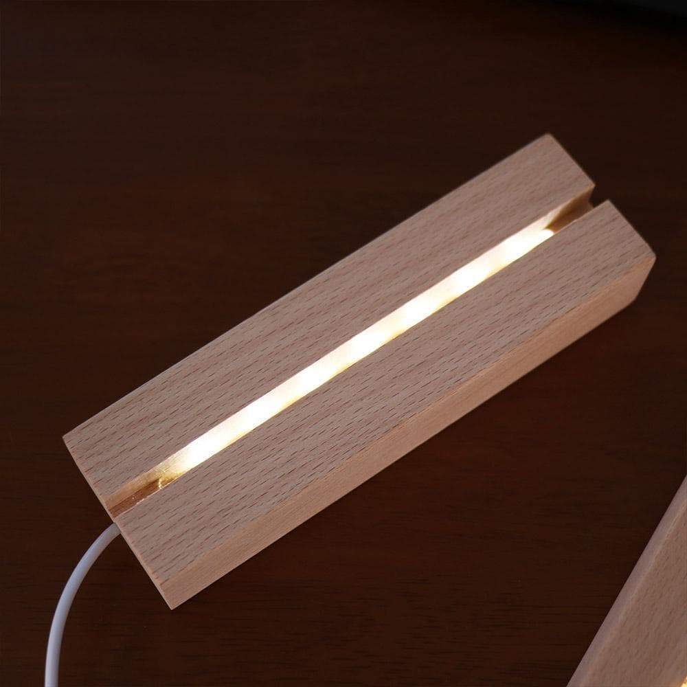 LILYES Suporte De Luzes LED Para Sala , Resina De Cristal Luminoso , Luz Quente/Branca , Decoração De Arte , Base De Not