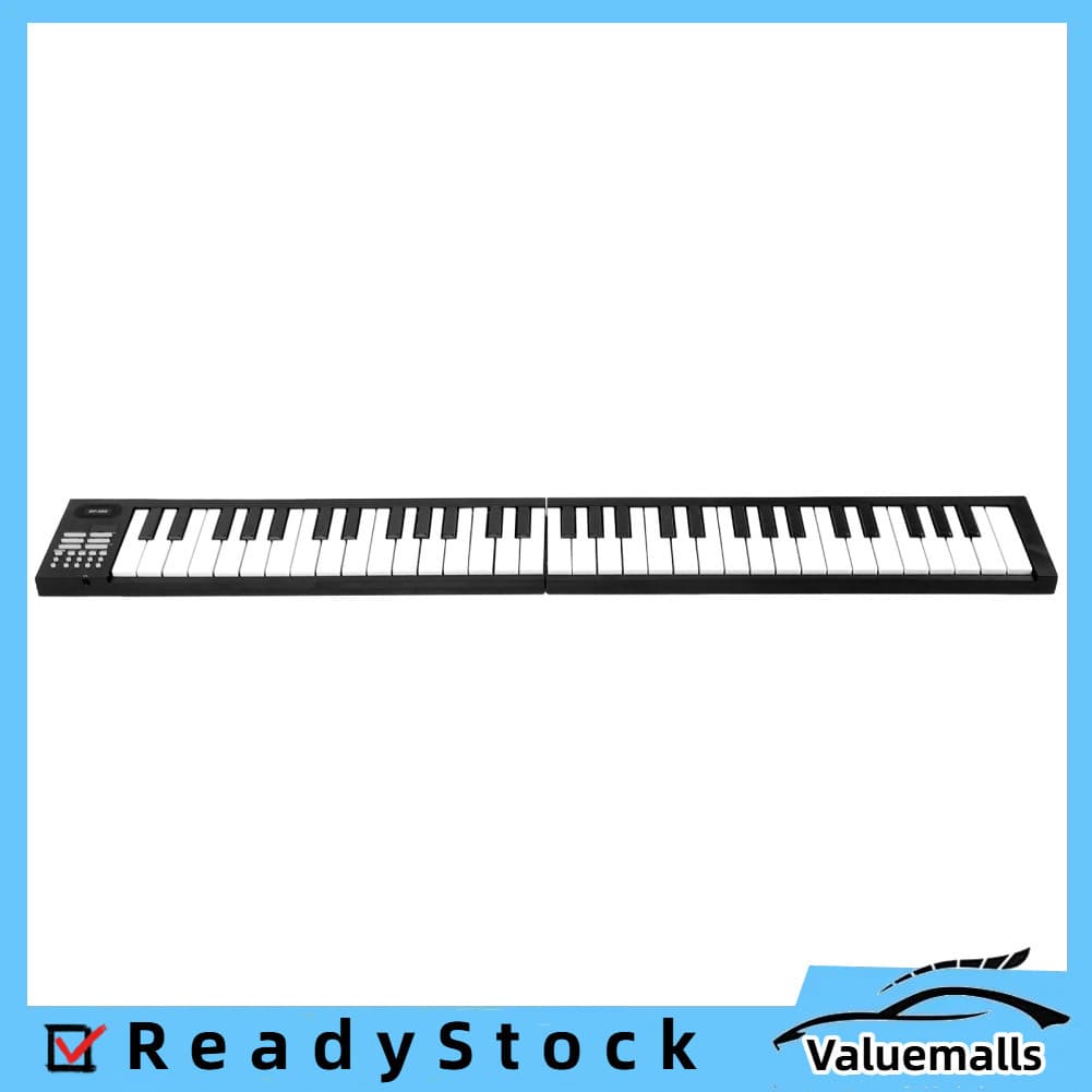 valuemalls-br Teclado eletrônico dobrável de 61 teclas Piano digital portátil com bolsa de transporte 16 tons 100