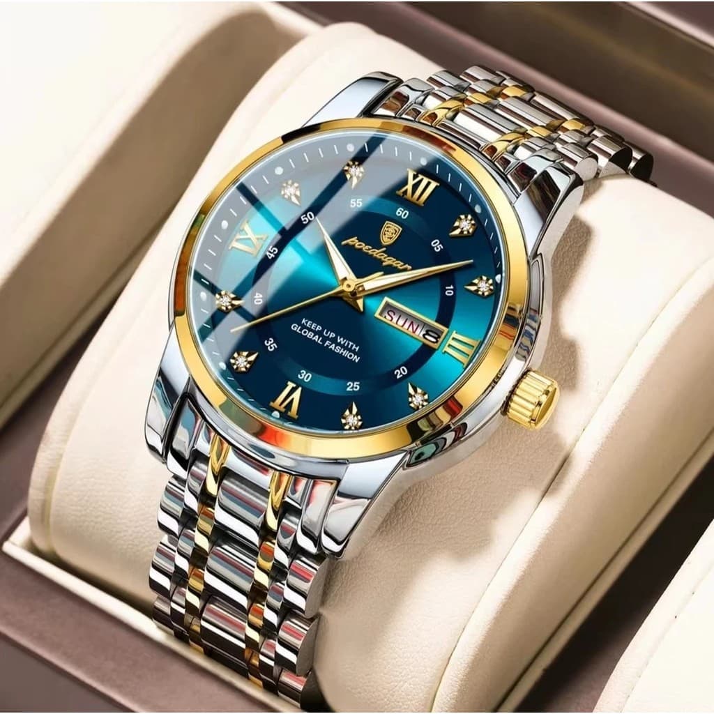 POEDAGAR 936 Moda Casual Relógio Masculino À Prova D'água Luminoso Relógios De Quartzo Pulseira De Aço Inoxidável Calend