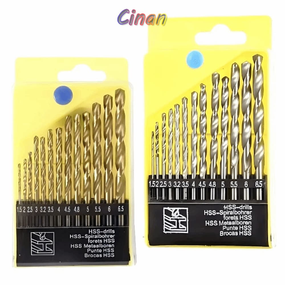Brocas Helicoidais CINAN , De Alvenaria De Aço De Alta Velocidade De Precisão , Kit De Broca De 13 Unidades De 1.5-6.5 M