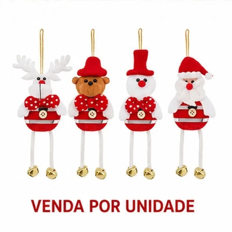 Kit 4 Enfeites de Natal Bonecos Natalinos Pernas Longas Decorativos Aleatórios 24cm OIH-9238