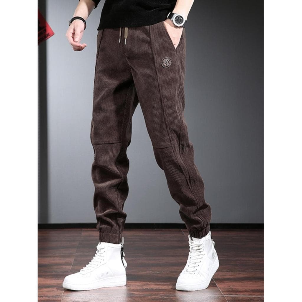 Marrom calças casuais masculinas Street wear calças de perna solta 2025 outono inverno novo estilo Melade wear calças fo
