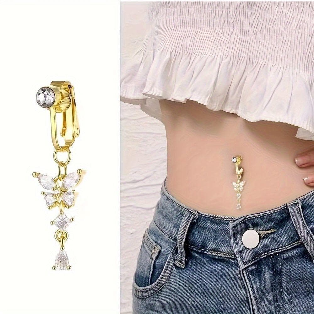 Anel De Barriga Falso , Clipe De Aço Inoxidável No Umbigo , Anéis De Sem Piercing