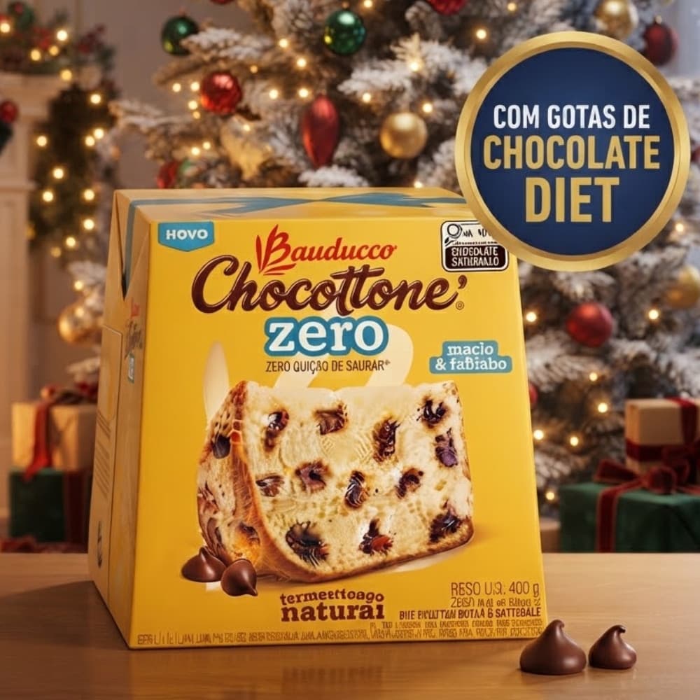Chocottone Bauducco Zero Adição de Açúcares 400g Natal Macio Fofinho Fermentação Natural