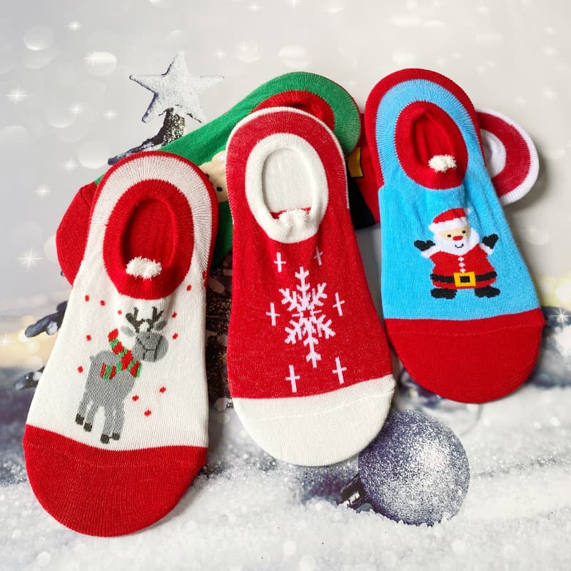 Outono inverno novo estilo natal meia versão dos desenhos animados única orelha dupla bonito meias femininas exclusivas