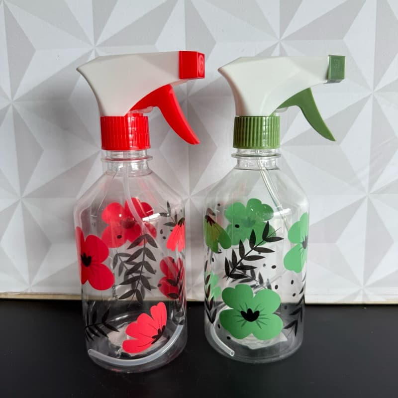 Borrifador Plástico Flores 500ml Spray Pulverizador Água Plantas Jardim Limpeza Casa Multiuso Prático Decorativo Uso