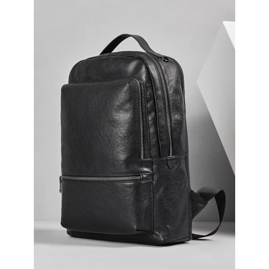 Mochila masculina de couro macio moda Casual computador mochila High-End mochila de viagem de negócios leve estudante sa