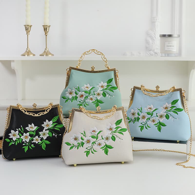 Bolsa feminina ao vivo bolsa Crossbody bolsa cheongsam bolsa clip-on bolsa feminina bordada bolsa de presente Cross-Bord