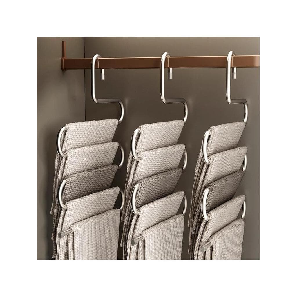 Calças de aço inoxidável Rack pendurado calças dedicado cabide doméstico Multi-camada multifuncional guarda-roupa constr