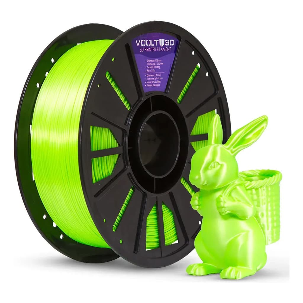 Filamento Pla Verde Neon V-silk 1kg Impressão 3d Nacional
