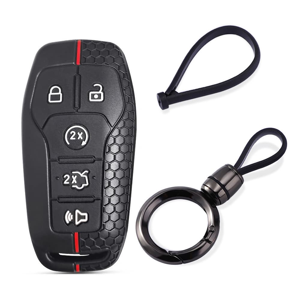 Capas de silicone para chave de carro Ford Mondeo F-150 Fusion Kuga Explorer Edge Mustang com chave remota inteligente 3