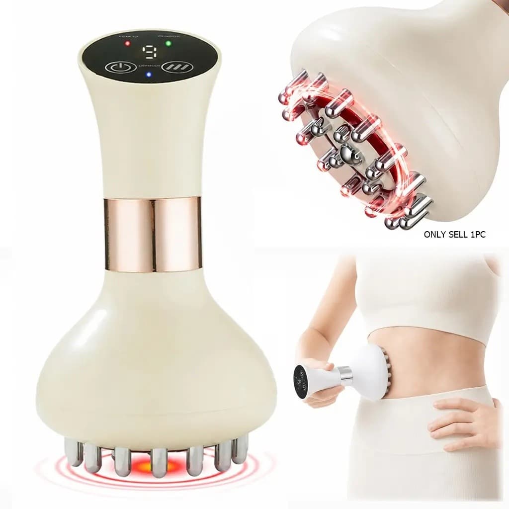 Massageador Linfático, Ferramenta de Massagem Corporal Sem Fio, Ferramenta de Drenagem Linfática, Gua Sha com Aqueciment