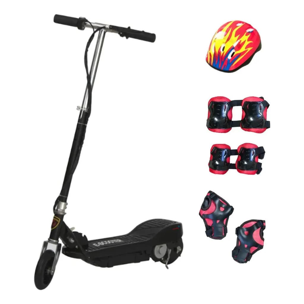 Patinete Elétrico 24V Infantil Preto Dobrável Kit Importway
