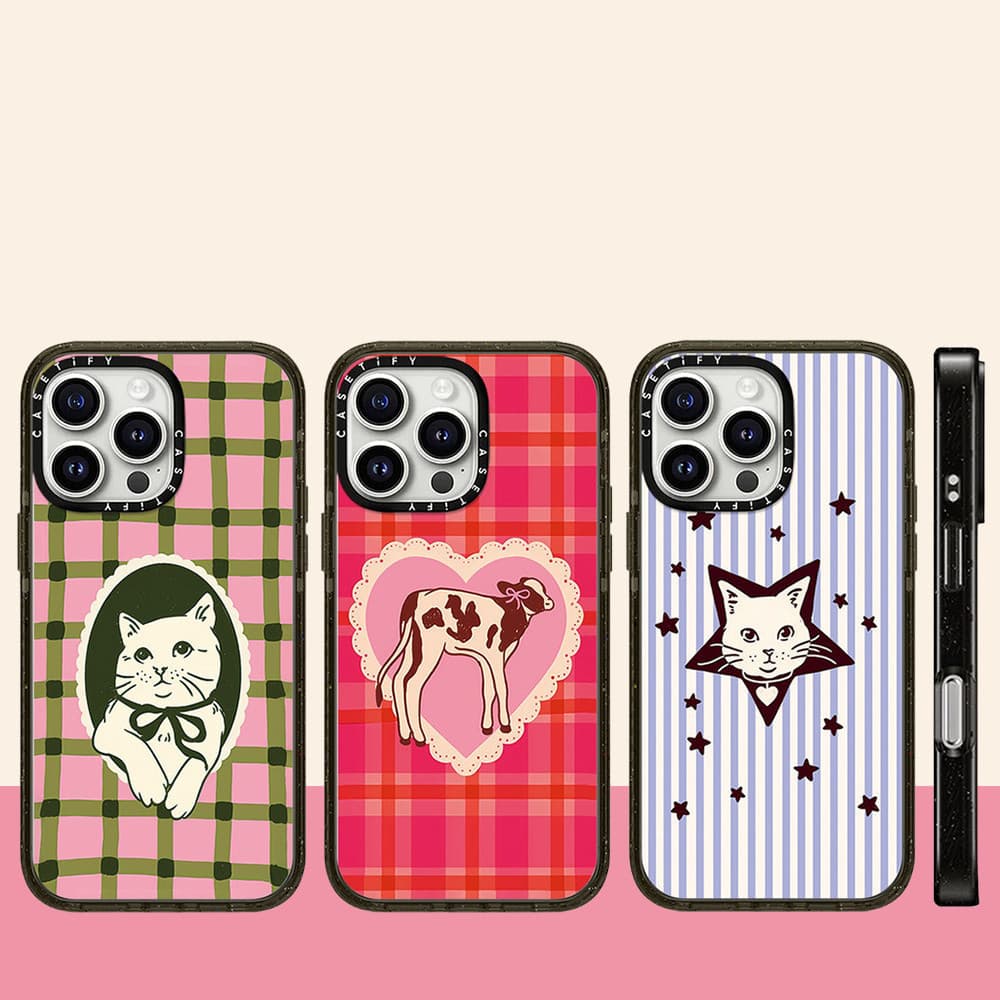 Vaca Gato Acrílico Caso De Telefone Para iPhone 17 16 Pro Max 16Plus 15 14 13 12 À Prova De Choque Proteger Embalagem